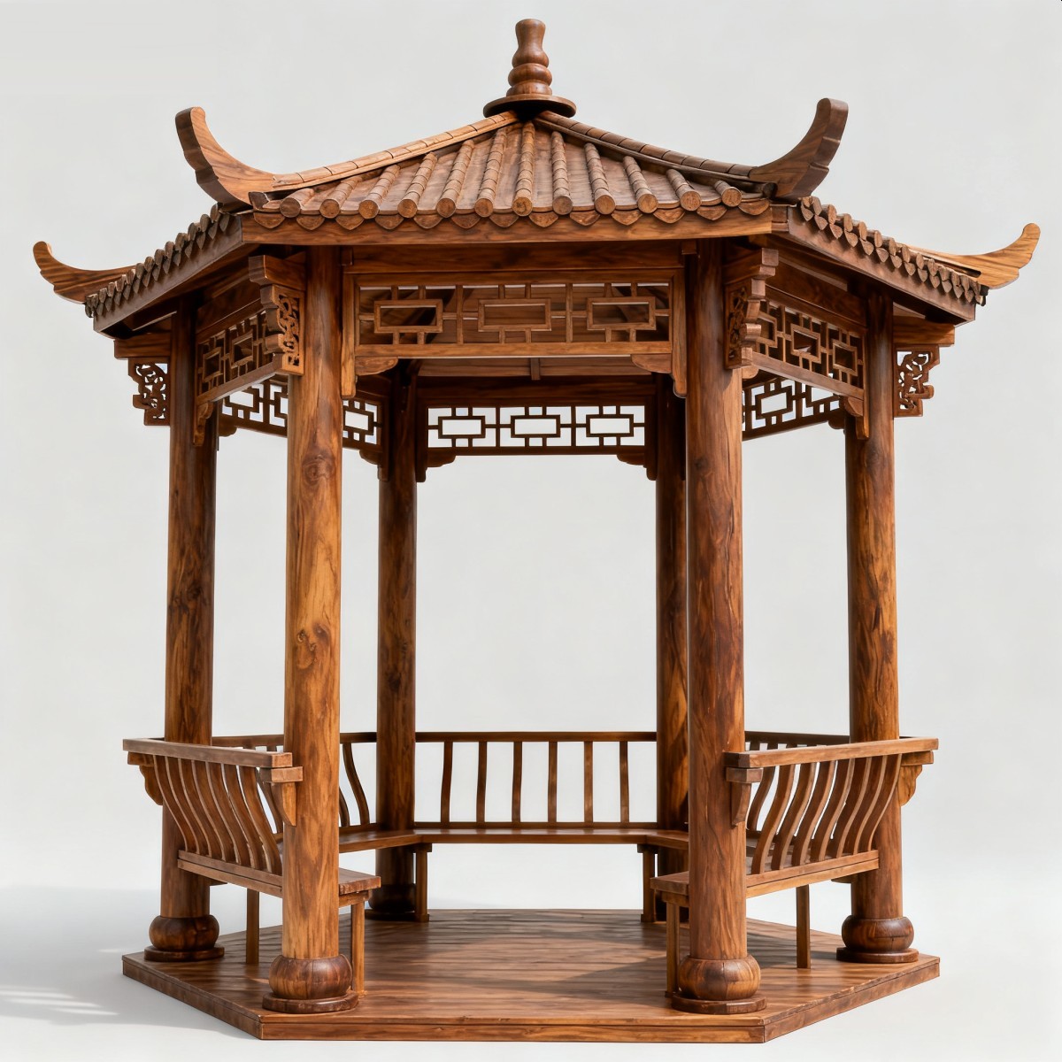 四川中式风格防腐木凉亭,实木凉亭,木亭